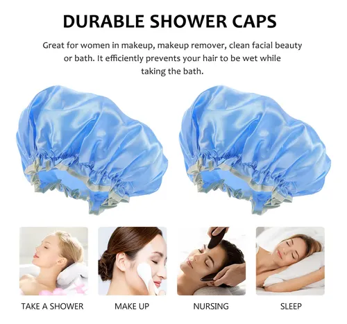 3 Gorros De Baño Impermeables De Doble Capa Simples De (xy)