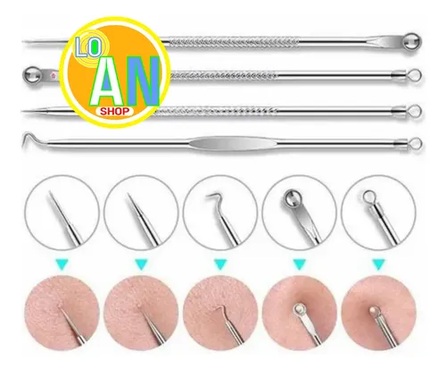Extractor Puntos Negros Kit Acne 7 Piezas Mascarilla Loan