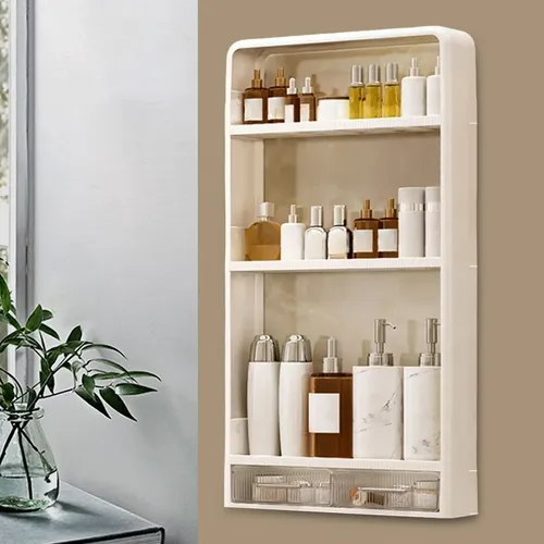 Estante De Baño Colgante Montado En La Pared 40x10x70.5cm