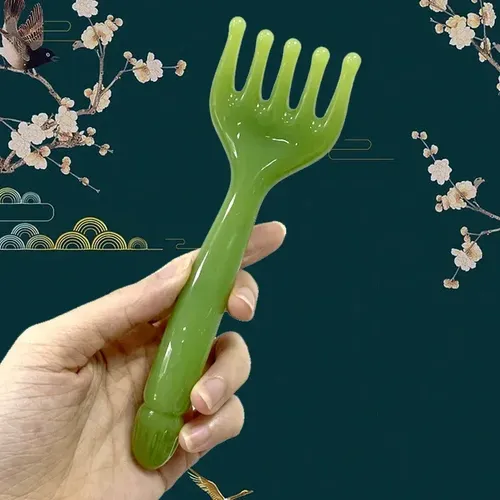 Masajeador De 5 Garras Para Cuerpo De Resina, Cabeza, Gua, M Verde