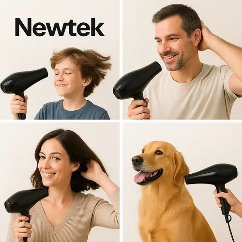 Secadores de pelo cabello 2 velocidades color negro Newtek 2801