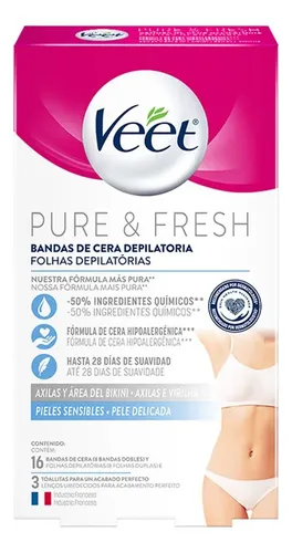 Veet Bandas Frías Ingles/axilas Piel Sensible 16u