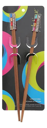 Palillos Para El Pelo, Accesorios De Madera Con Diamantes De