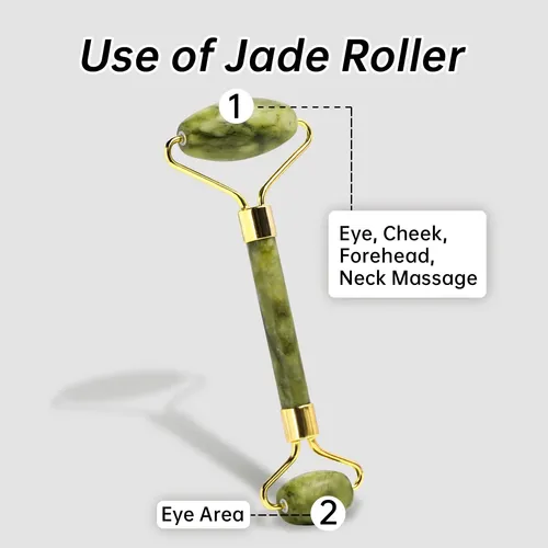 Set De Rodillos Gua Sha Y Face Olaemuo Jade Para Reducir La