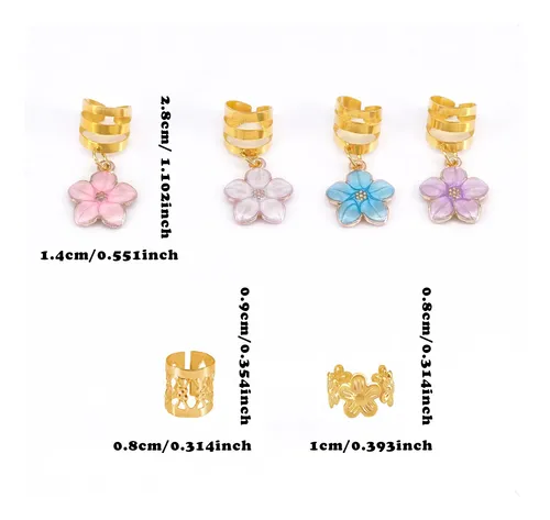 Kit De 24 Accesorios Para Cabello, Anillos Y Pinzas