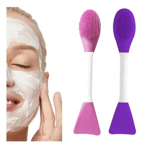 Brocha Espatula Doble De Silicona Para Mascarilla Exfoliador