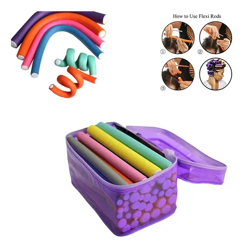 Rulos Flexibles Para Pelo 42 Unidades Con Bolsa