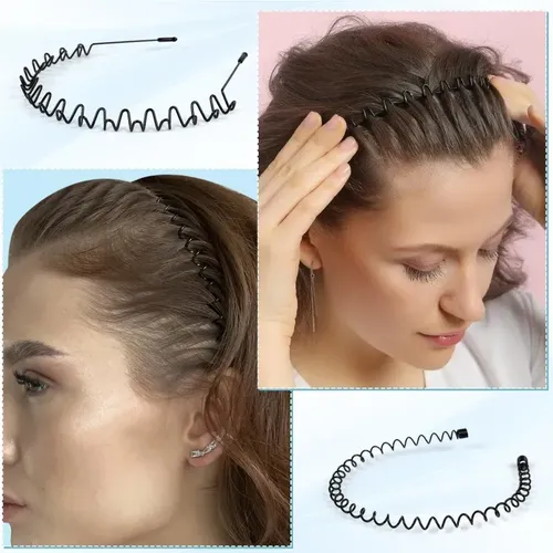 Fenshine 6 Bandas De Pelo Metálicas, Aros Ondulados, Unisex