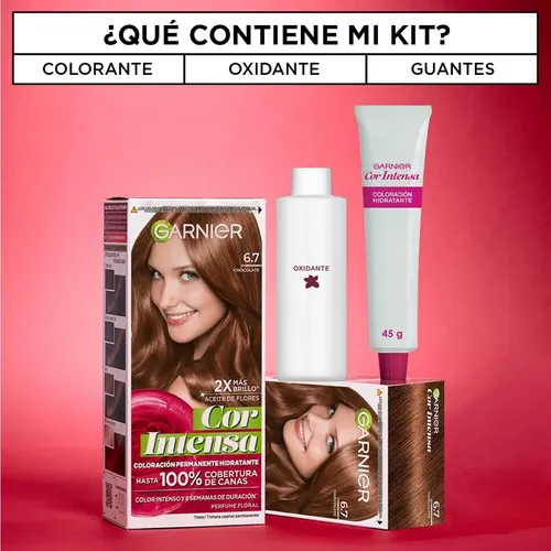 Kit Tintura Permanente Cor Intensa Tono 6.7 Chocolate Garnier