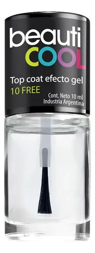 Top Coat Gel Vegano 10 Free Beauticool Esmalte Brillante 10ml Secado Rápido