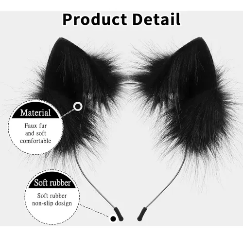 Diadema Con Orejas De Animales De Imitación De Piel, Zorro