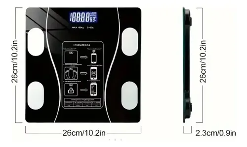 Balanza Digital Smart para Baño de 180 kg con Bluetooth y Sincronización App