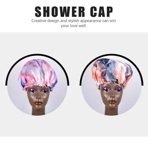 2 Unidades De Gorros De Ducha Ajustables Para Baño De Moda