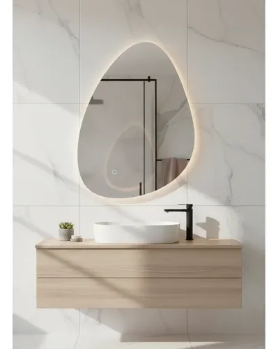 Espejo Digital Luz Led Touch Tactil Baño Irregular 80x60cm