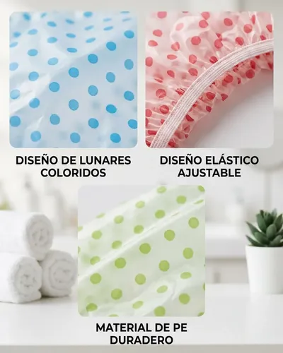 12 Piezas Gorra De Baño Mujer, Gorra De Baño Para La Ducha