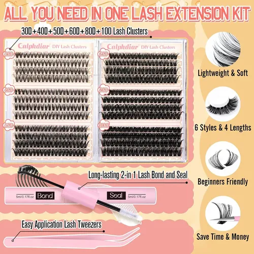 Kit Pestañas Postizas 474 Piezas 8 16mm Rizado D Curl