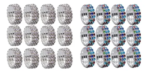 Banda Elástica Con Diamantes De Imitación, 12 Unidades