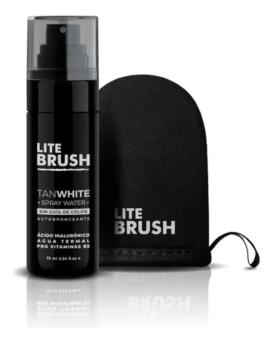 Spray Facial Autobronceante Tan White + Mini Guante LiteBrush | Aloe Vera | Vitamina E | Ácido Hialurónico | LumiGlow