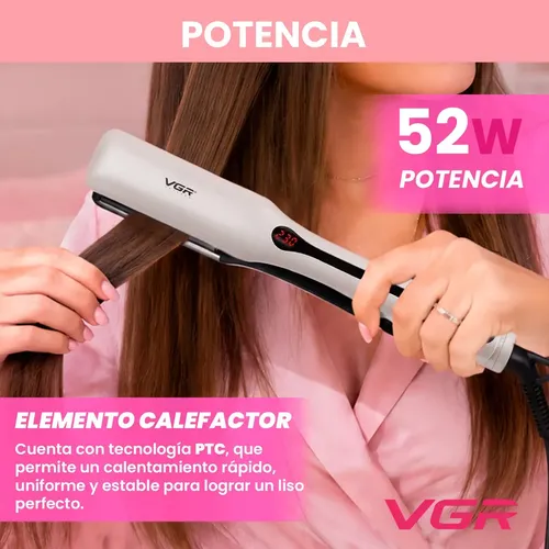 Planchita Pelo Profesional Titanio Vgr V-556 Alisado 230° Color Blanco