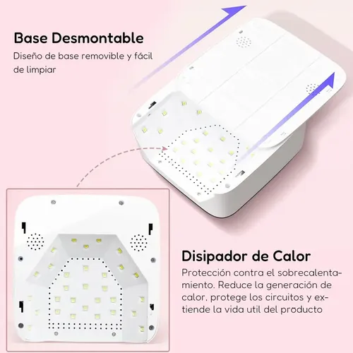 Cabina Uñas Lámpara Uv Led 72w City Girl Corazón Manicura