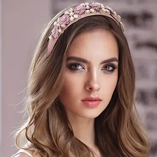 Cintas Para El Pelo Urieo Con Diamantes De Imitación Rosados