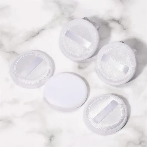 5 Unids Soplo De Polvo Esponja Puff De Maquillaje De Blanco