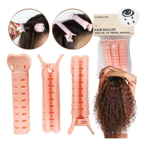 Set Ruleros X3 De Plastico Cabello Rulos Profesional Peinado