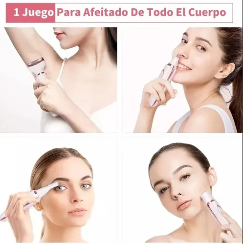 Depiladora Sonax Pro 4 en 1 Eléctrica Portátil USB Todo el Cuerpo Blanca