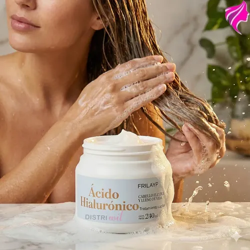 Mascara Capilar Acido Hialuronico Frilayp X240ml – Cabello Flexile Lleno De Vida Uso Profesional – Nutricion Intensa Brillo Suavidad Reparacion Extrema