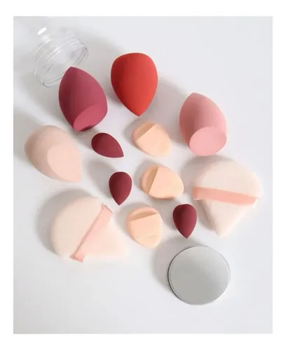 Qi Esponja Maquillaje En Polvo 14 Pcs Beauty Blender Con