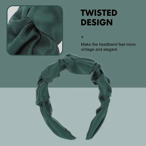Diadema Verde Vintage Estilo Ancho Elegante