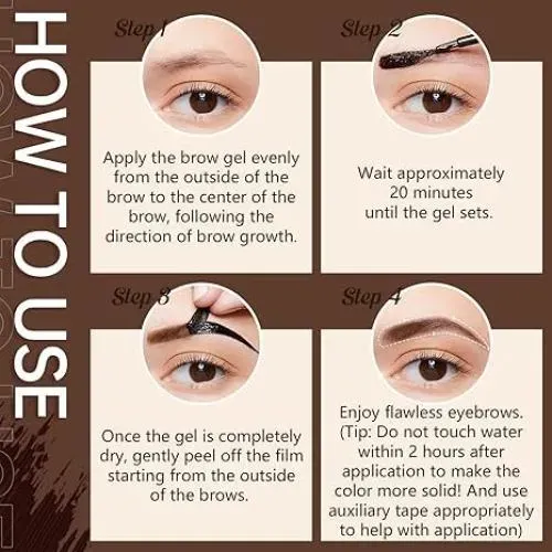 Gel De Color Para Cejas Peel Off Resistente Al Agua 2 Piezas