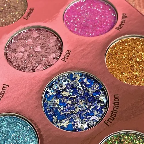 Paleta Rude Cosmetics Sin Of Glittony 15 Glitters Compactos
