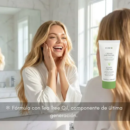 Crema Jabonosa Antiacne Tea Tree Oil Nutre Hidrata Exel 100m