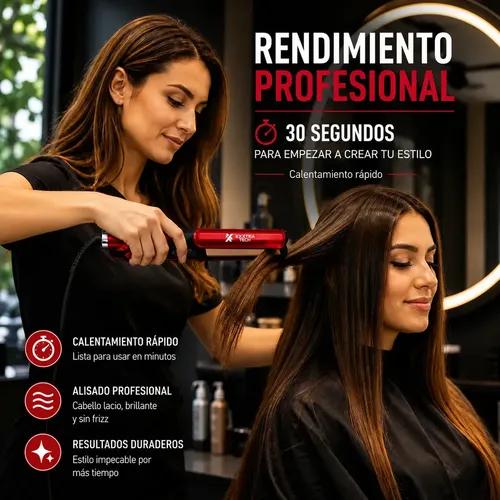 Planchita de Pelo Exxtra Tech con Tecnología Iónica, Cerámica y Turmalina