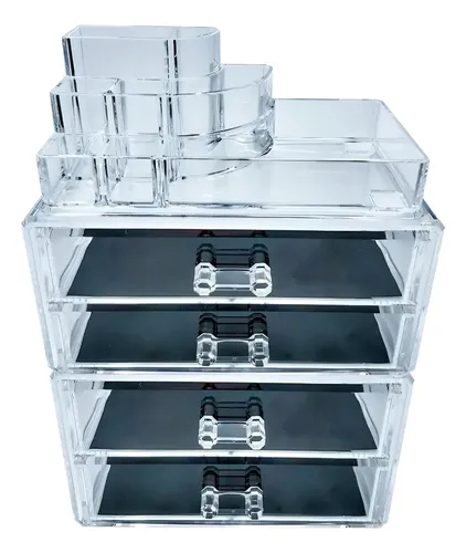 Combo Organizador Acrílico Con Divisiones Y Cajones