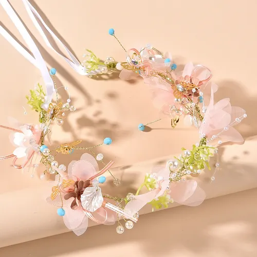 Coronas Flores Para Niñas Princesa Tocado Novia Tiara Rosa