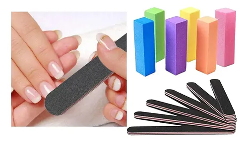 12x Uñas De Bloque Amortiguador Para Manicura Puntas