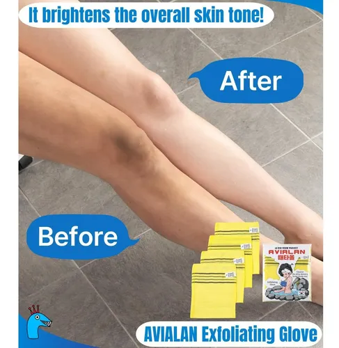 Guante Exfoliante Avialan Amarillo 4 Piezas Cuidado Piel