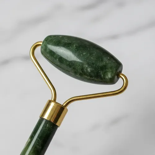 Roller Doble Jade Natural Masajeadores Facial Piedra Rodillo