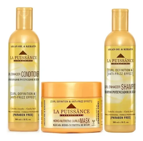 Kit Shampoo Acondicionador Mascara Para Rulos La Puissance