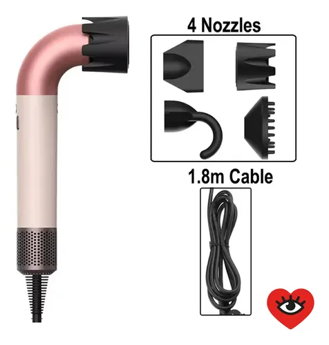 Secador De Pelo Super Sonico Profesional 1400w Rosa Veoquiero