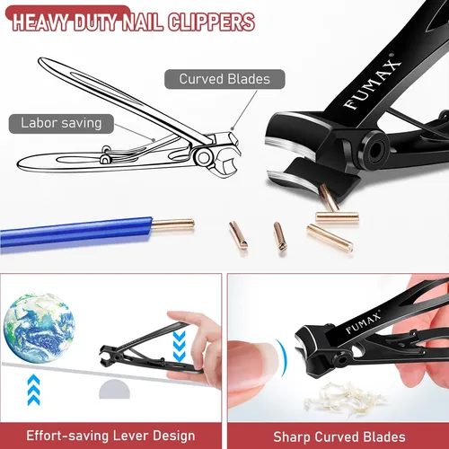 Toenail Clippers Fumax For Thick Toenails 15mm Wide Jaw