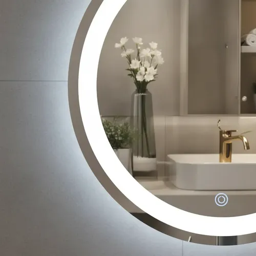 Espejo Redondo Lumens 60cm Luz Led Táctil Fría Cálida Neutra