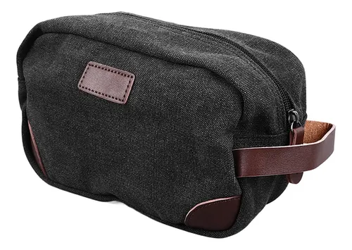 Elegante Bolsa De Maquillaje Para Cosméticos, Negra, De Gran