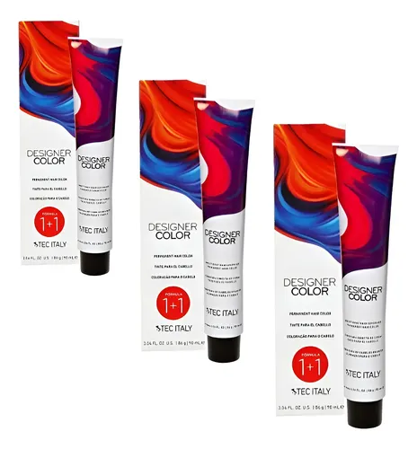 Pack X3 Tintura Permanente Tec Italy Designer Color 90gr