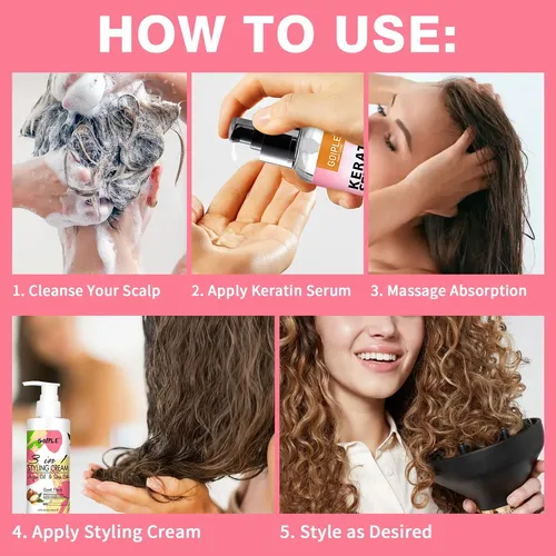 Crema De Peinado Para Mujer, Antiencrespamiento Y Brillo 3 E