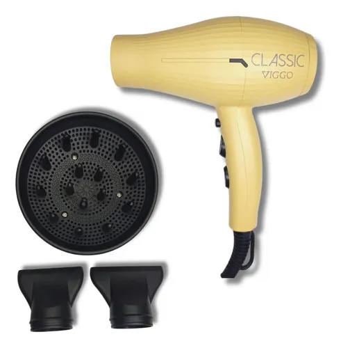 Secador De Pelo Viggo Classic Colores Profesional 2200w Color Amarillo