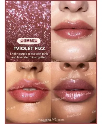 Labial Voluminizador Con Brillos – Sheglam – Pout Perfect Color Violet Fizz