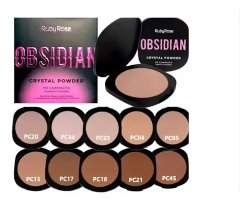 Polvo Compacto Crystal Powder Obsidian Ruby Rose Terciopelo